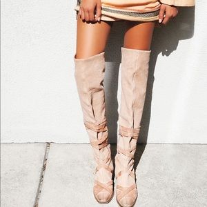 Free People lace up knee high Westend boots